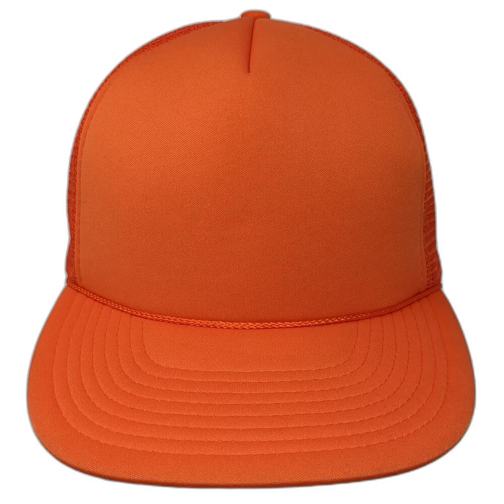 Winner Trucker Hat Orange OS Mesh Back Foam Front Snapback Rope Blank Adjustable